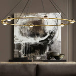 Eclatant Inset Crystal Round Chandelier 36"