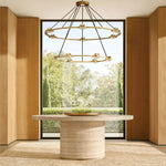 Eclatant Inset Crystal Round Chandelier 36"