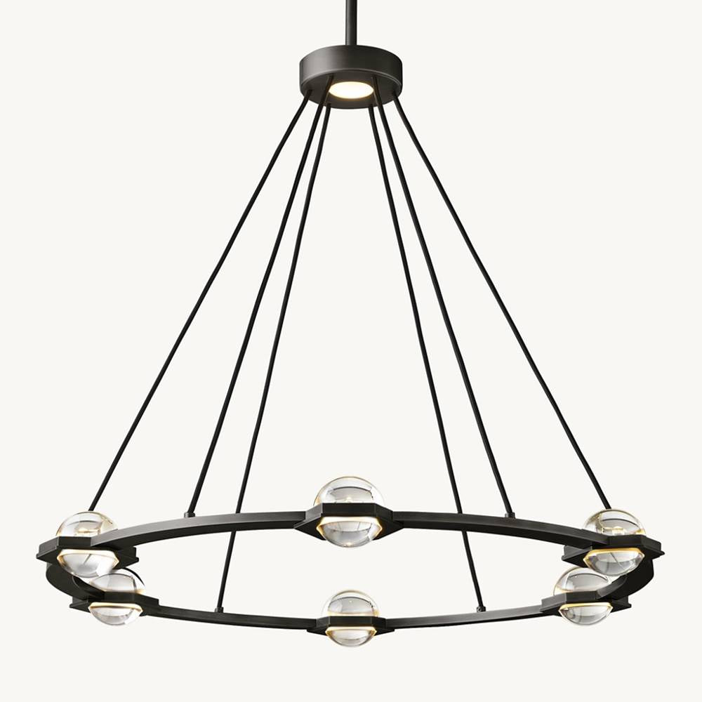 Eclatant Inset Crystal Round Chandelier 36"