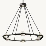 Eclatant Inset Crystal Round Chandelier 36"
