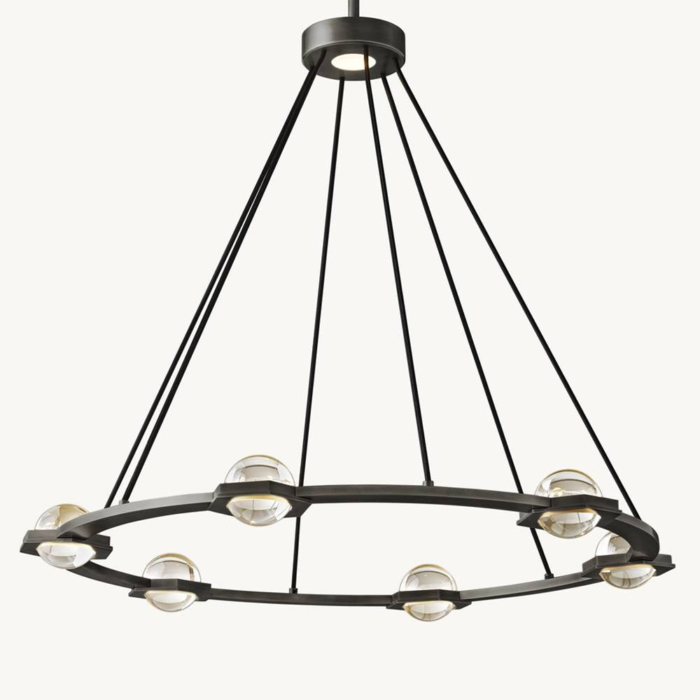 Eclatant Inset Crystal Round Chandelier 36"