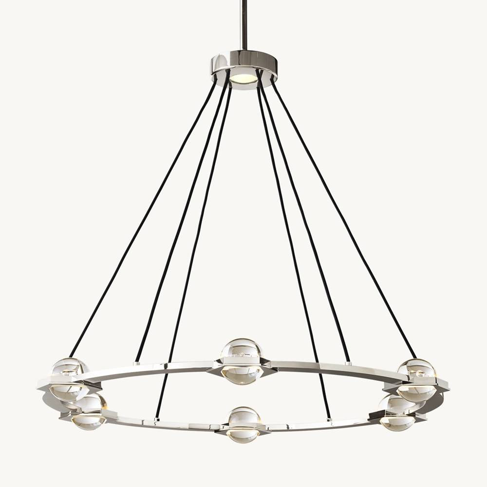 Eclatant Inset Crystal Round Chandelier 36"
