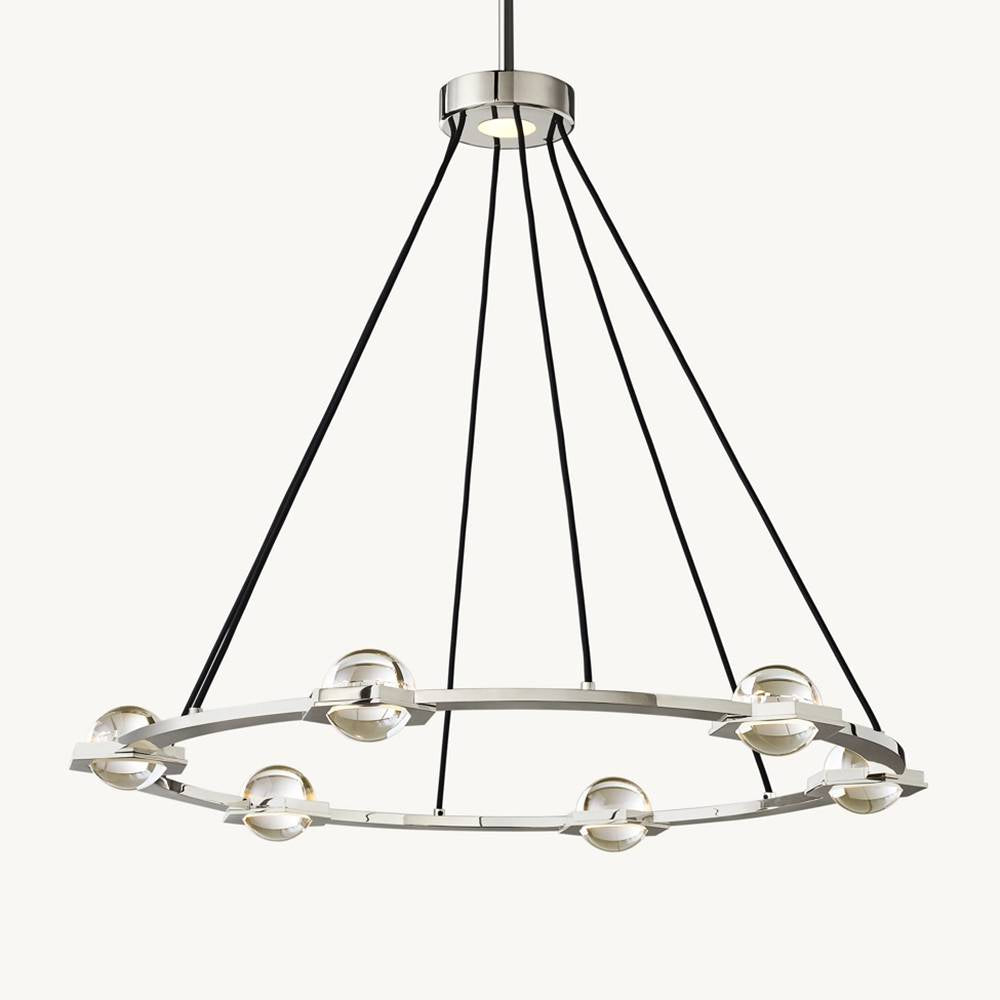 Eclatant Inset Crystal Round Chandelier 36"