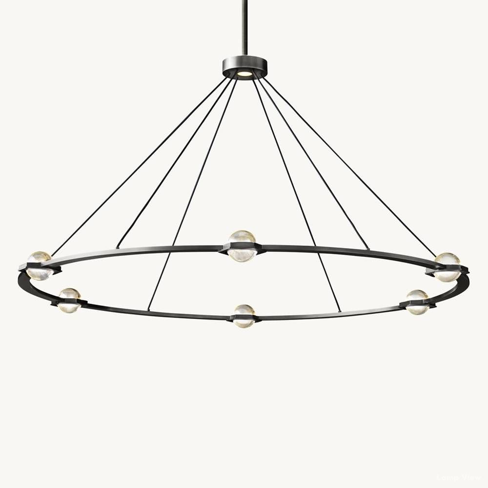 Eclatant Inset Crystal Round Chandelier 60"