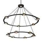 Eclatant Inset Crystal Two-Tier Round Chandelier 48"