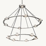 Eclatant Inset Crystal Two-Tier Round Chandelier 48"