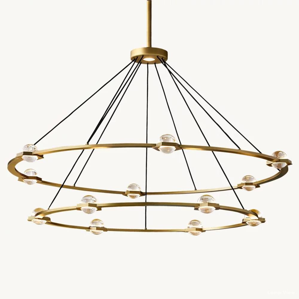 Eclatant Inset Crystal Two-Tier Round Chandelier 60"
