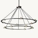 Eclatant Inset Crystal Two-Tier Round Chandelier 60"