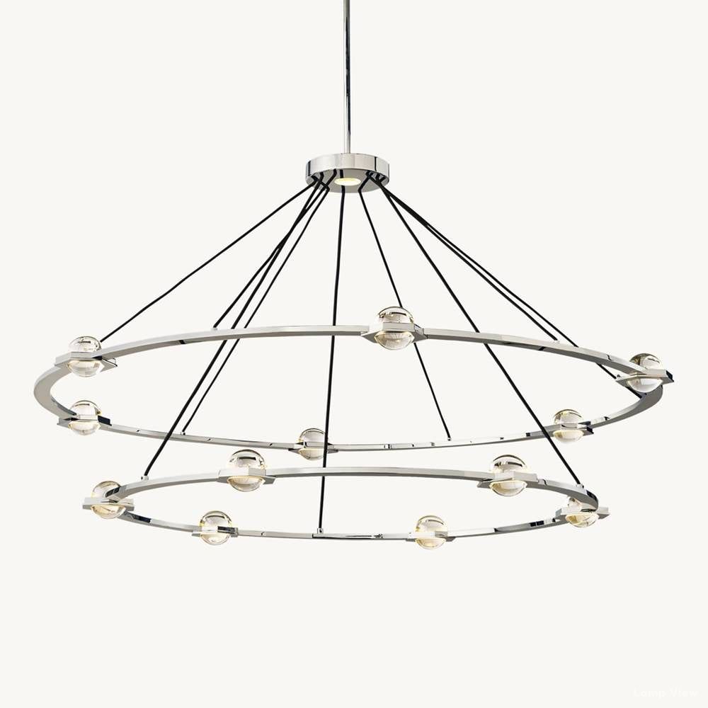 Eclatant Inset Crystal Two-Tier Round Chandelier 60"