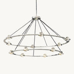 Eclatant Inset Crystal Two-Tier Round Chandelier 60"