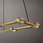 Eclatant Inset Crystal Rectangular Chandelier 54"