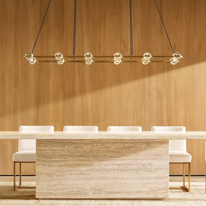 Eclatant Inset Crystal Rectangular Chandelier 72"