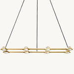 Eclatant Inset Crystal Rectangular Chandelier 54"