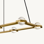 Eclatant Inset Crystal Rectangular Chandelier 54"