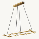 Eclatant Inset Crystal Rectangular Chandelier 54"