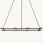 Eclatant Inset Crystal Rectangular Chandelier 54"