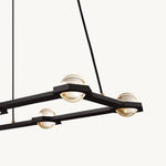 Eclatant Inset Crystal Rectangular Chandelier 54"