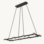 Eclatant Inset Crystal Rectangular Chandelier 54"