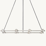 Eclatant Inset Crystal Rectangular Chandelier 54"