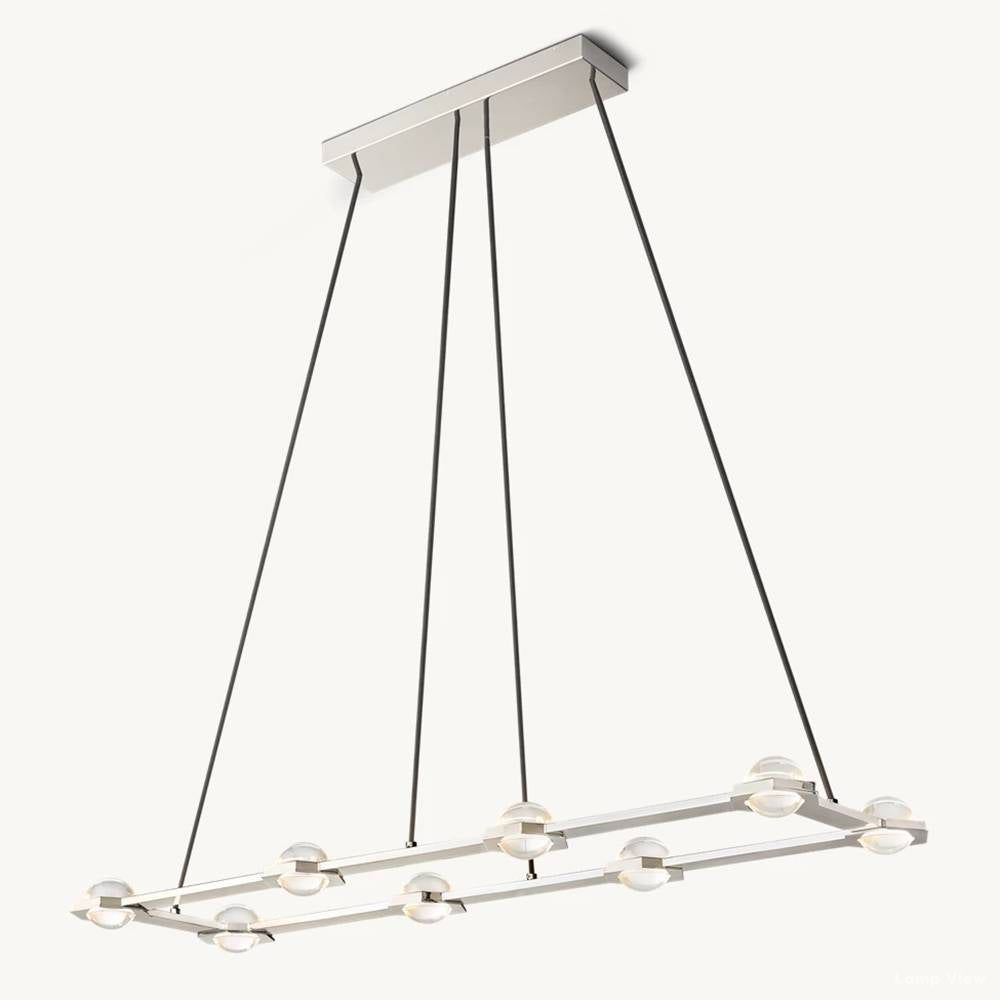 Eclatant Inset Crystal Rectangular Chandelier 54"
