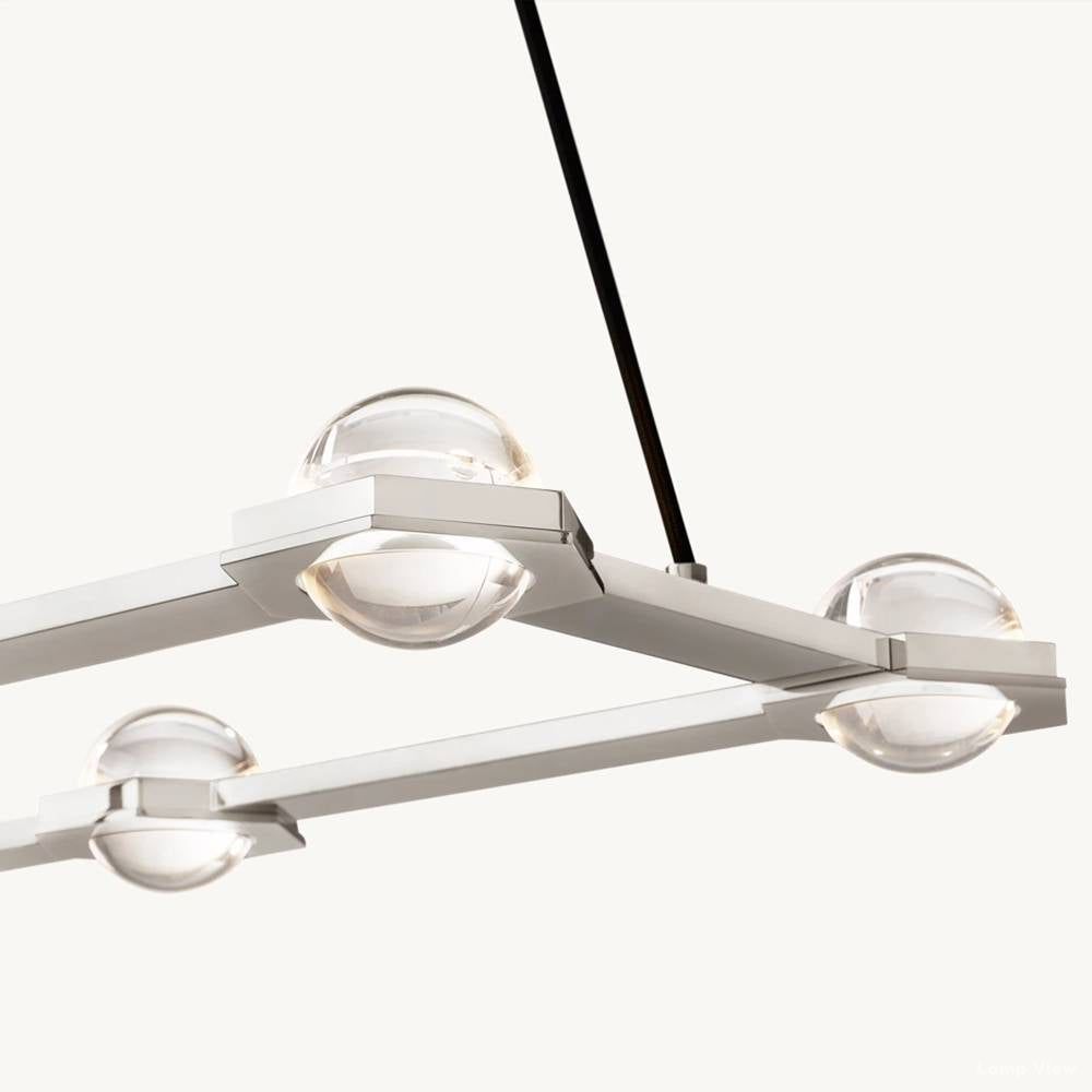 Eclatant Inset Crystal Rectangular Chandelier 72"