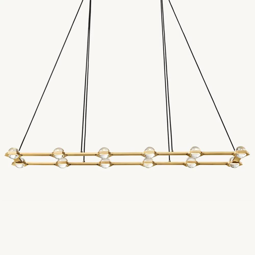 Eclatant Inset Crystal Rectangular Chandelier 72"