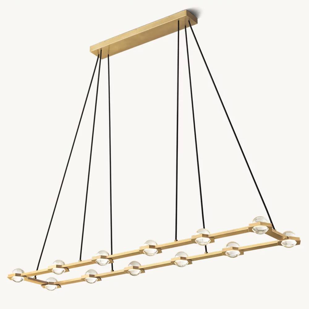 Eclatant Inset Crystal Rectangular Chandelier 72"