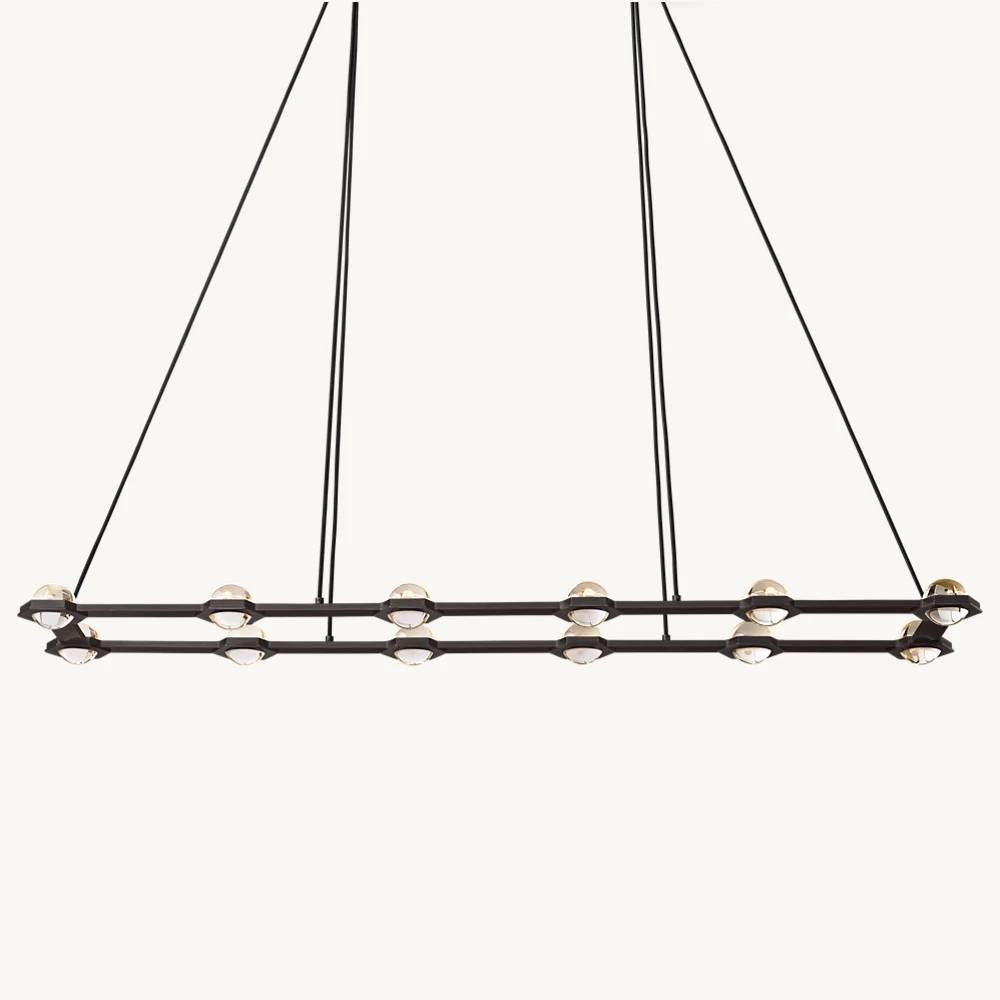 Eclatant Inset Crystal Rectangular Chandelier 72"