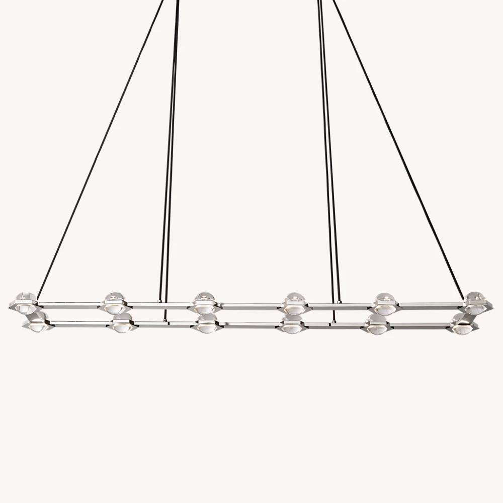 Eclatant Inset Crystal Rectangular Chandelier 72"