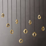 Eclatant Inset Crystal Linear Chandelier 54"
