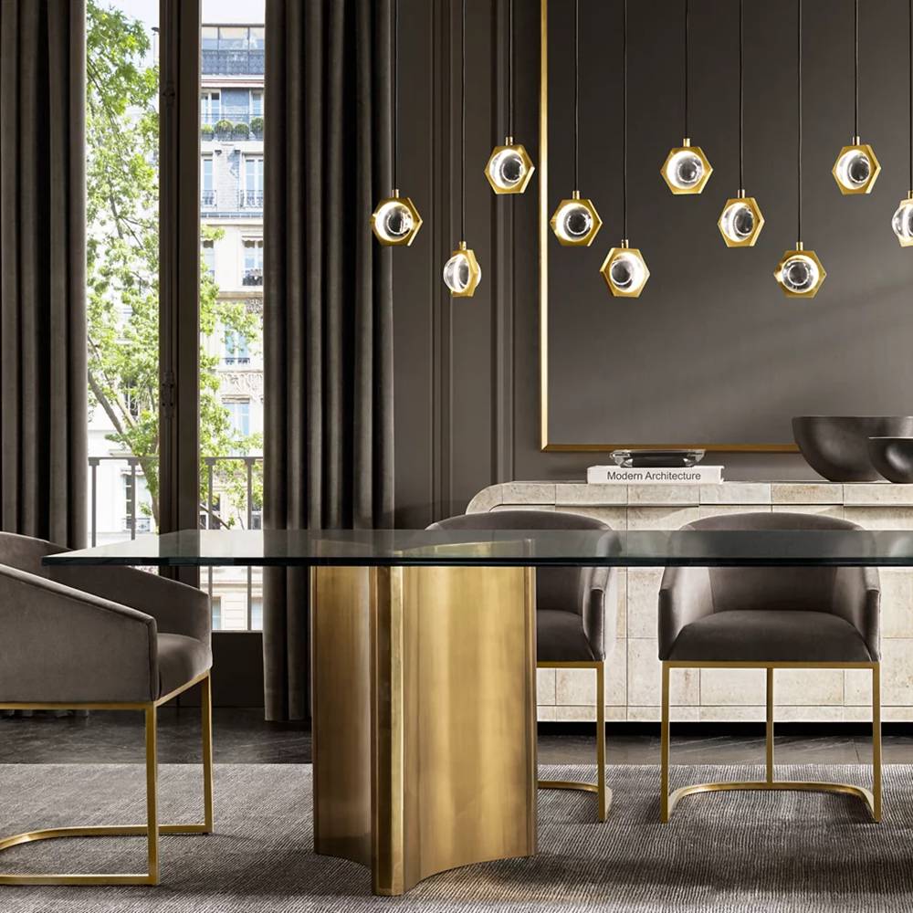 Eclatant Inset Crystal Linear Chandelier 72"