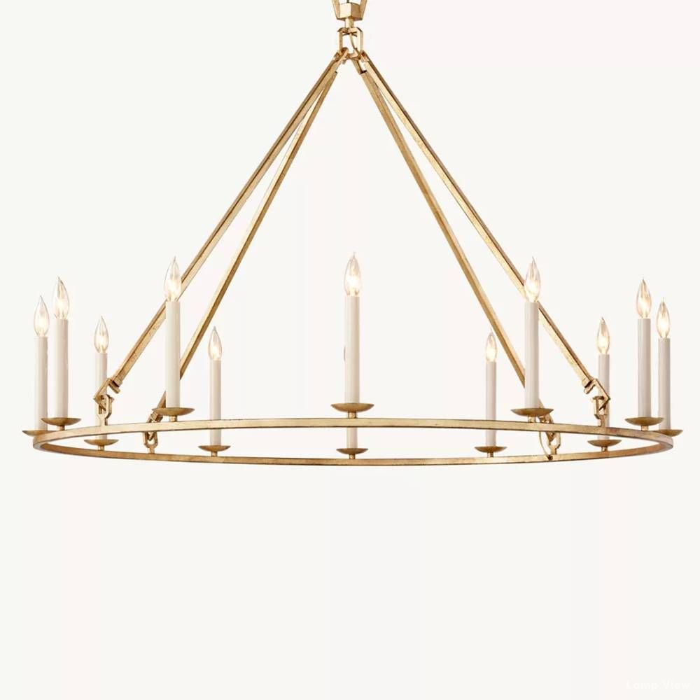 Hartwell Lantern Frame Round Chandelier 50"