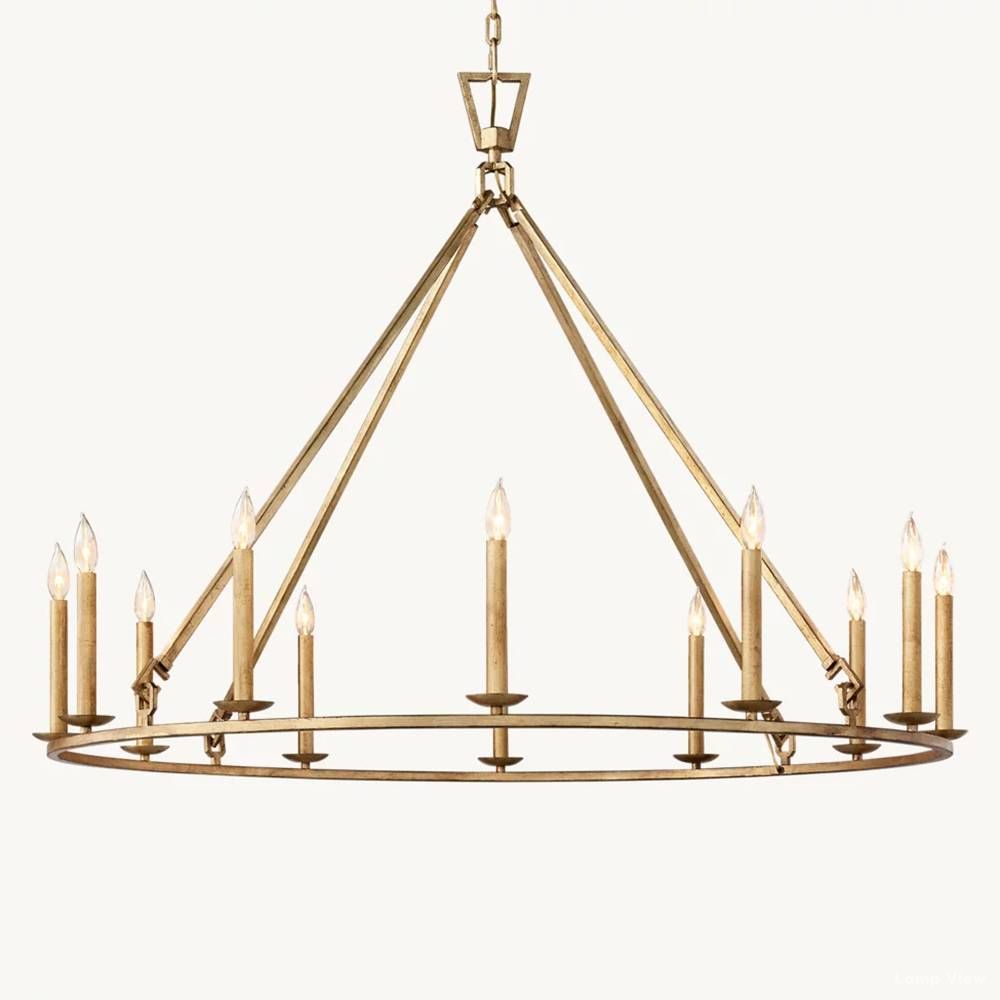 Hartwell Lantern Frame Round Chandelier 50"