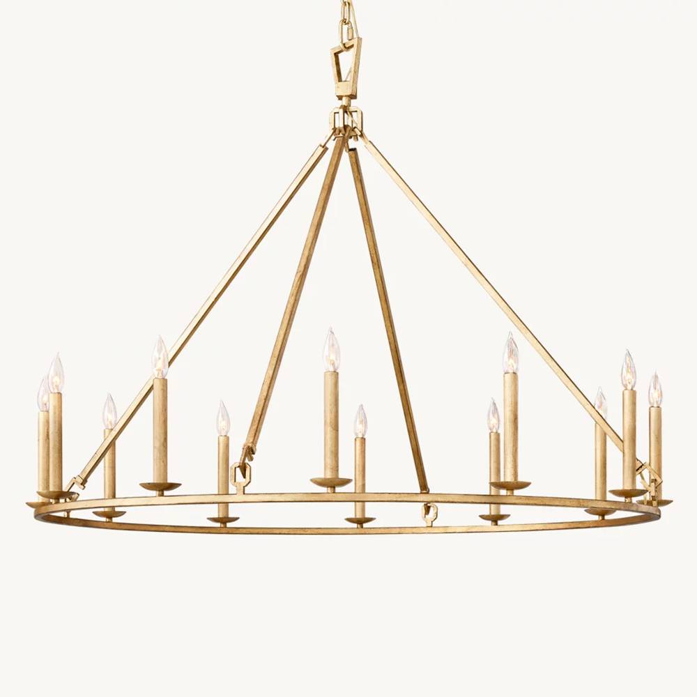 Hartwell Lantern Frame Round Chandelier 50"