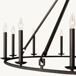 Hartwell Lantern Frame Two-Tier Round Chandelier 40"