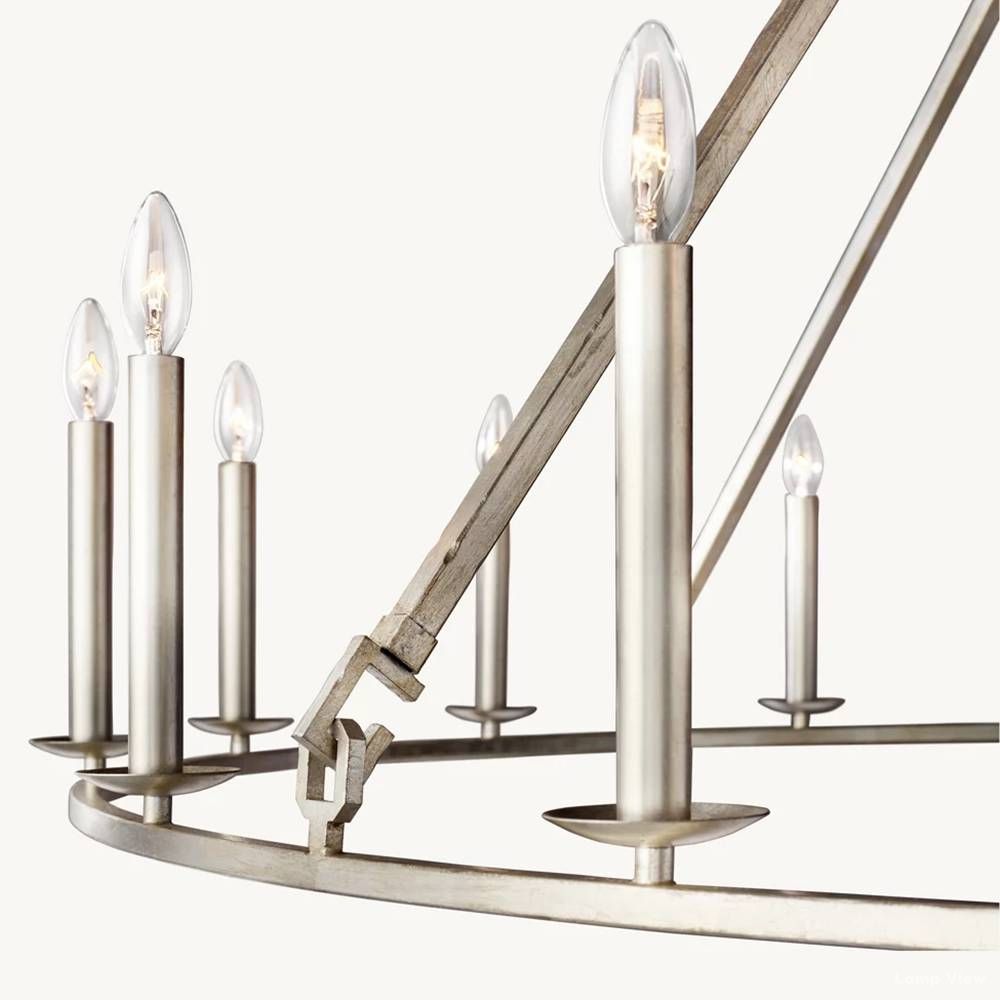 Hartwell Lantern Frame Two-Tier Round Chandelier 50"
