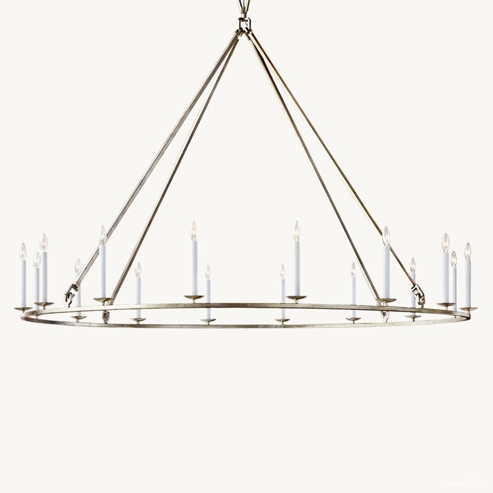 Hartwell Lantern Frame Round Chandelier 50"