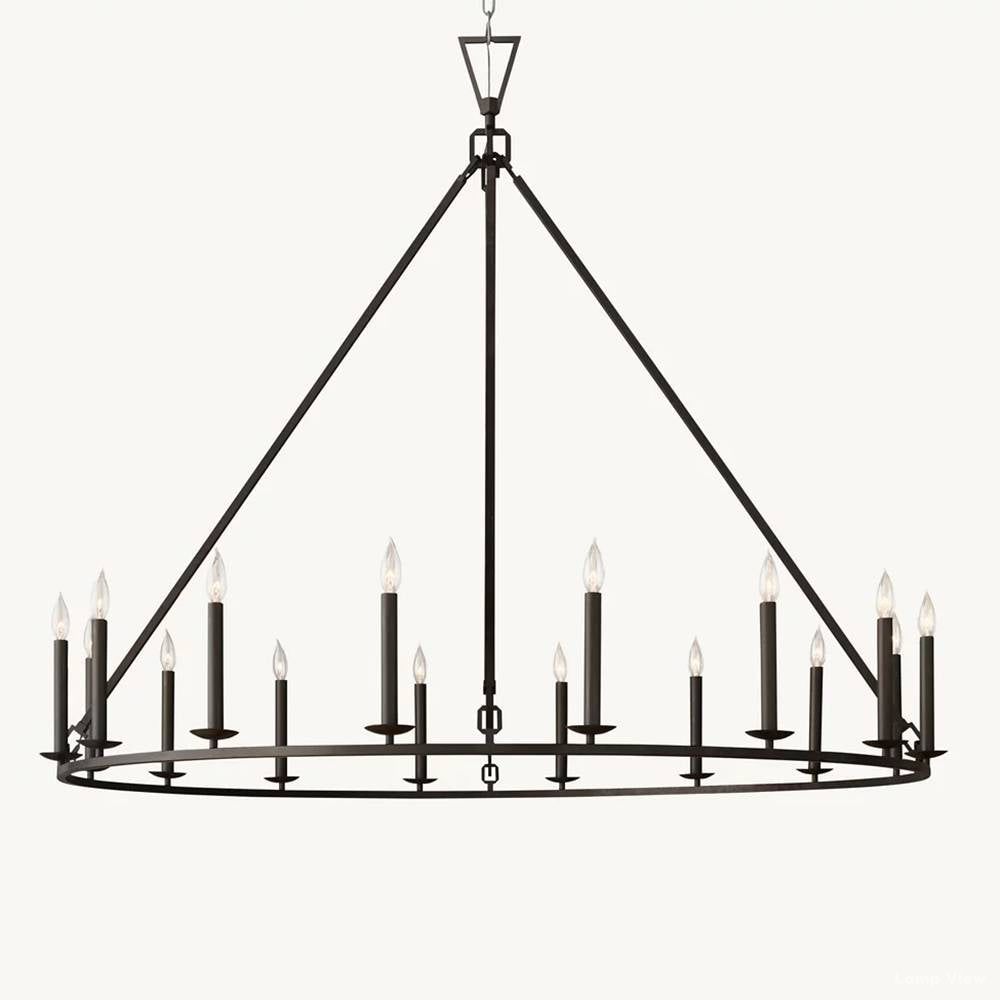 Hartwell Lantern Frame Round Chandelier 60"