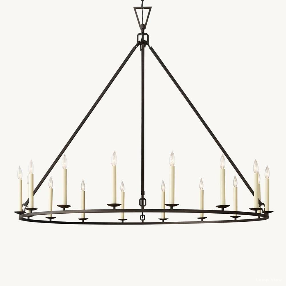 Hartwell Lantern Frame Round Chandelier 60"