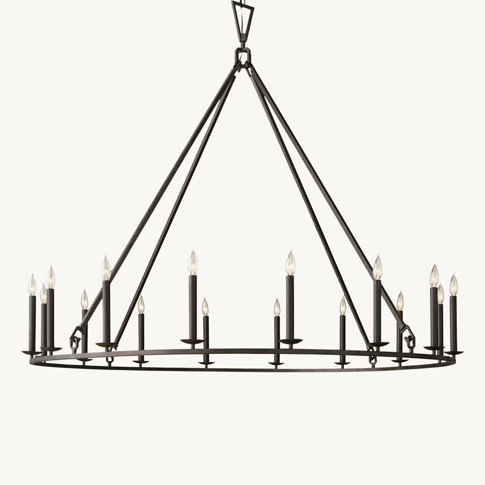 Hartwell Lantern Frame Round Chandelier 60"