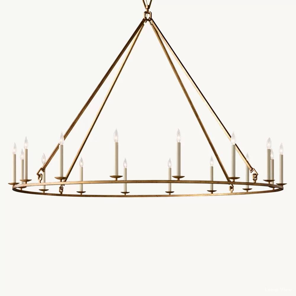 Hartwell Lantern Frame Round Chandelier 72"