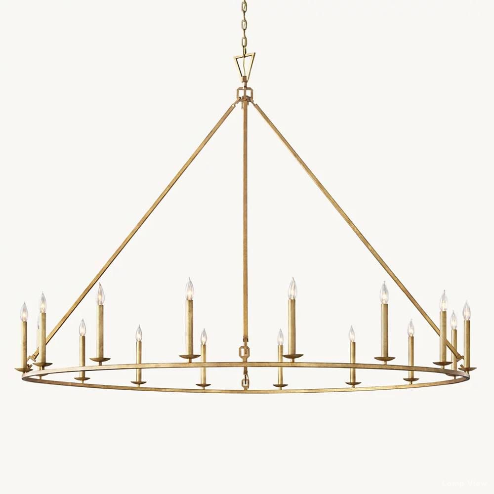 Hartwell Lantern Frame Round Chandelier 72"