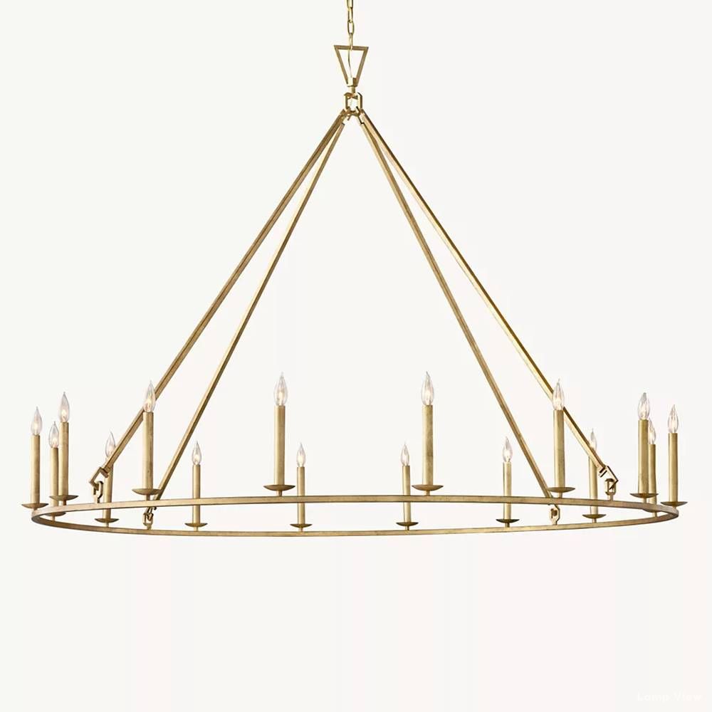 Hartwell Lantern Frame Round Chandelier 72"