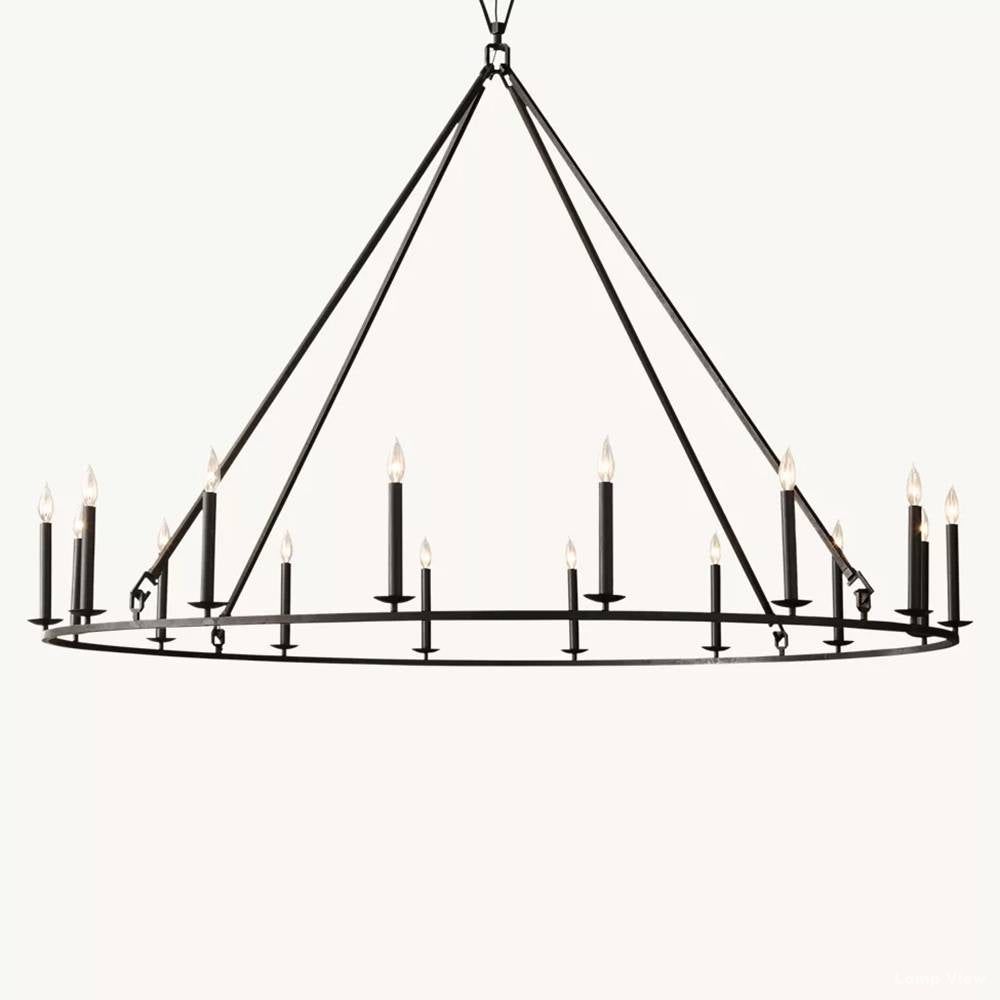 Hartwell Lantern Frame Round Chandelier 72"