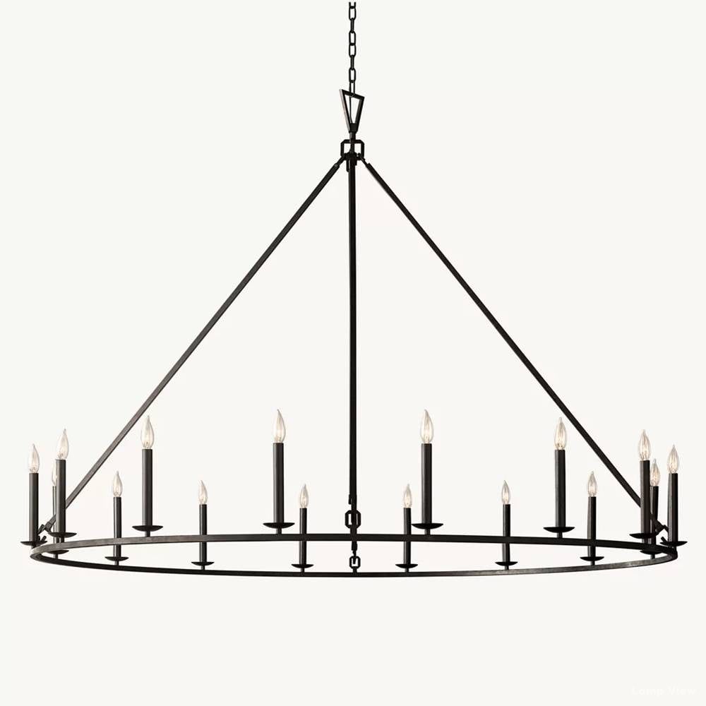 Hartwell Lantern Frame Round Chandelier 72"