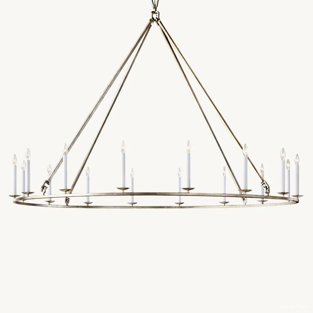 Hartwell Lantern Frame Round Chandelier 72"