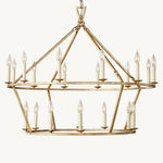 Hartwell Lantern Frame Two-Tier Round Chandelier 40"