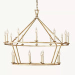 Hartwell Lantern Frame Two-Tier Round Chandelier 40"