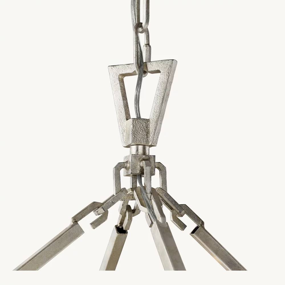 Hartwell Lantern Frame Two-Tier Round Chandelier 50"