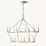 Hartwell Lantern Frame Two-Tier Round Chandelier 40"